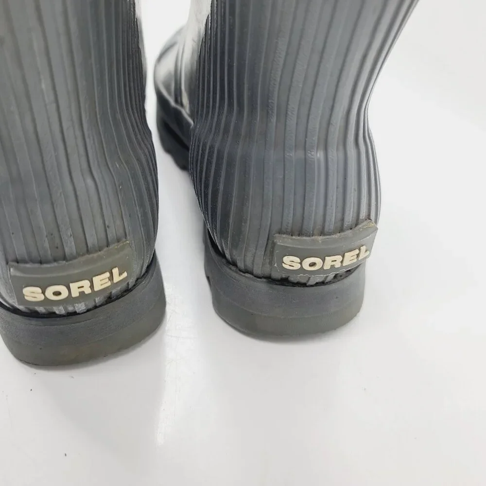 Sorel Women's‎ Grey NL2521-053 Joan Short Rubber Waterproof Rain Boots Size 5.5